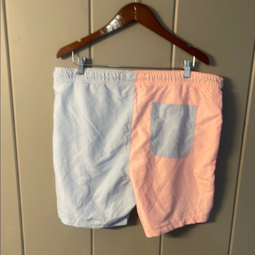 NWT Surf Society Swim  Short Trunks Pink Blue Preppy Coastal Beach Vacay Resort - Picture 2 of 7